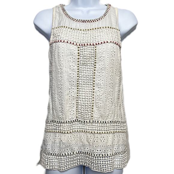 Akemi + Kin Tops - Anthropologie Akemi + Kin Boho Eyelet Knit Sleeveless Top/XS